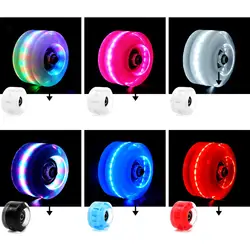 4pcs LED Double-row Roller Skates Luminous Wheel Roller Skates Flashing Wheels for Inline Skates for Adults Kids Roller Wheels