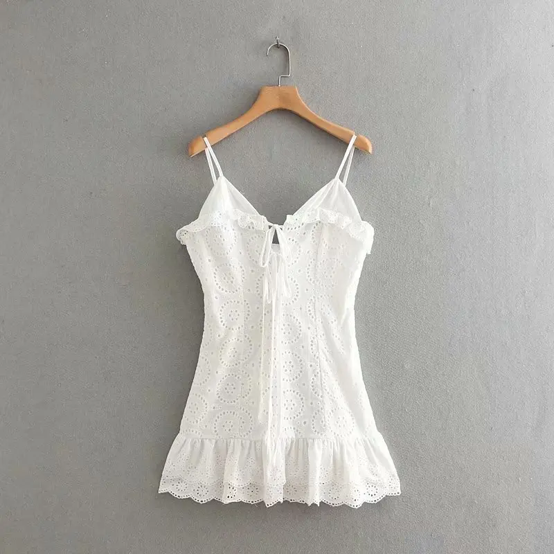 

Spring New Style Europe And America WOMEN'S Dress-Style Industrial Varved Lace Embroided Dress Short Skirt