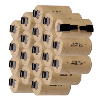 

high quality 20 pieces battery SC batteries for power tools 1.2v nimh 3000mah COLOR RANDOM