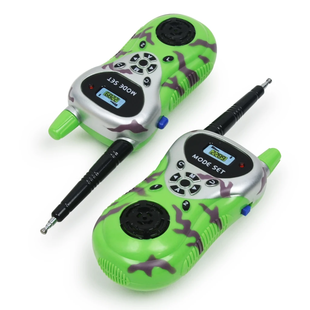2 Pcs Kids Walkie Talkie Outdoor Interphone Intercom Electronic Toy - Green