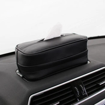 

Car Tissue Box Cover Tissue Box Car Interior Accessories Leather Napkins Holder