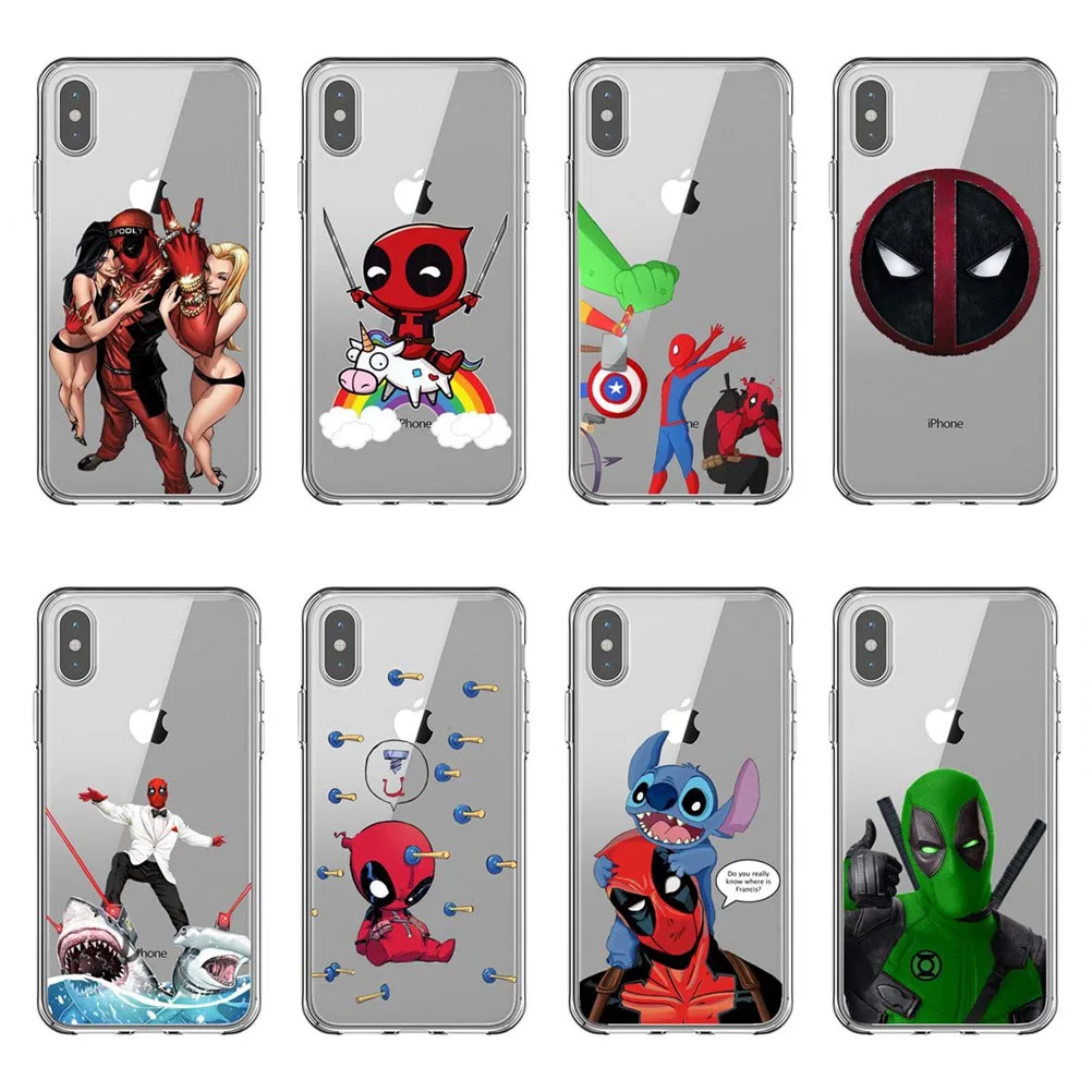 Супер крутой Забавный Милый Мягкий Силиконовый ТПУ чехол Marvel Deadpool для iphone X10 XR XS MAX