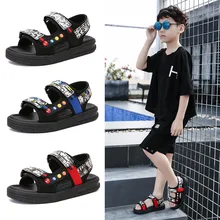 

New 2021 Summer Kids Sandals Fashion Sandalias Childrens Shoes Non-slip Soft Bottom Leather Boys Sandals for Children TLX3