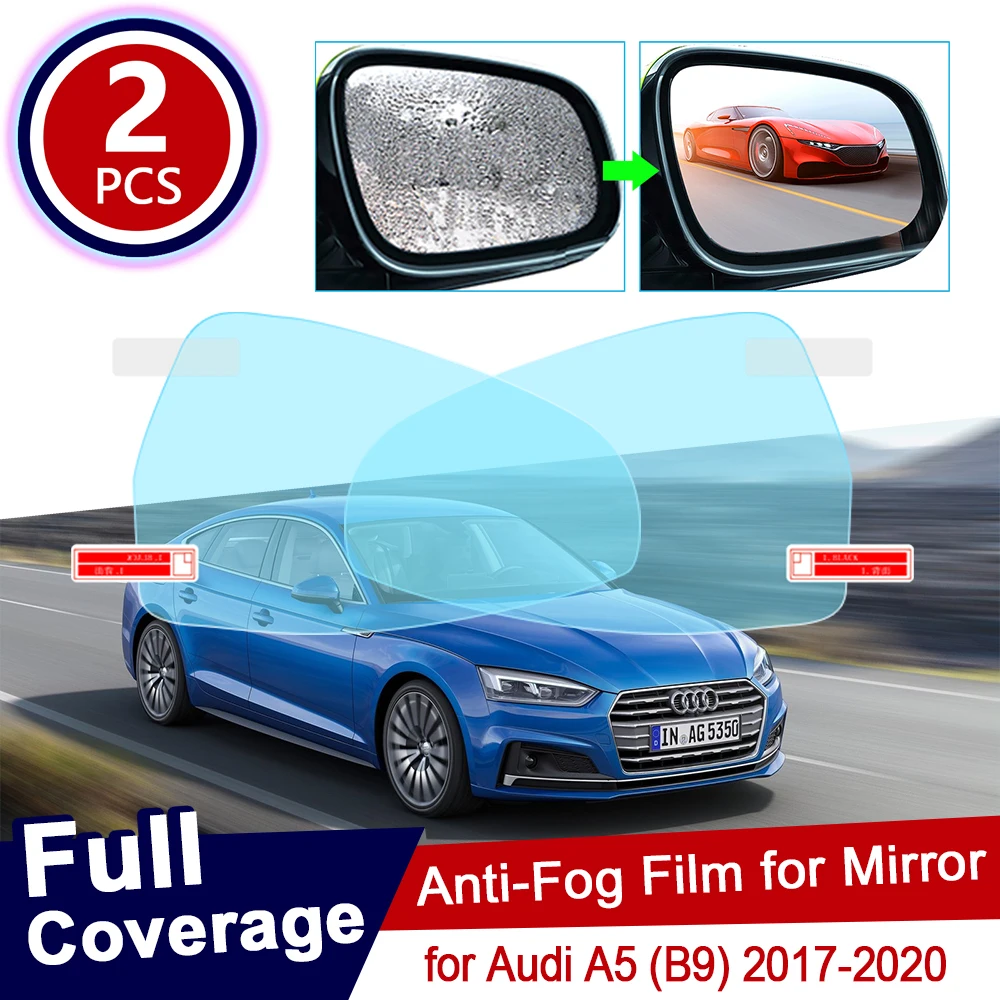 Per Audi A5 B9 2017 ~ 2020 Copertura Completa Anti Fog Pellicola Specchio Retrovisore Antipioggia Trasparente Anti-Fog Film Accessori Per Auto 2018 20