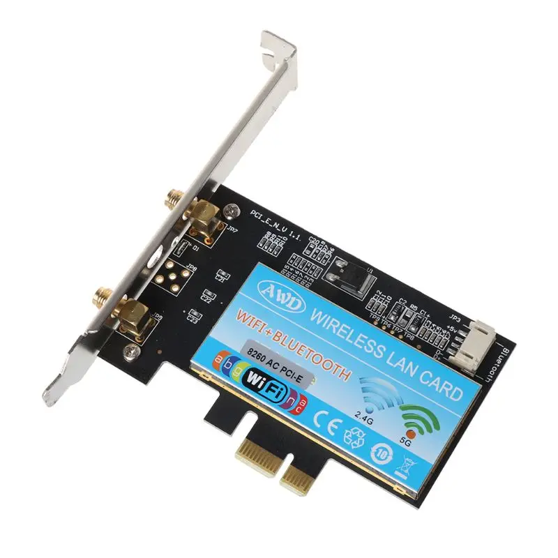 Для Intel 8260 AC 2,4G/5G Двухдиапазонная 802.11ac Bluetooth 4,2 PCI-E 1X Беспроводная настольная wifi WLAN карта с антенной