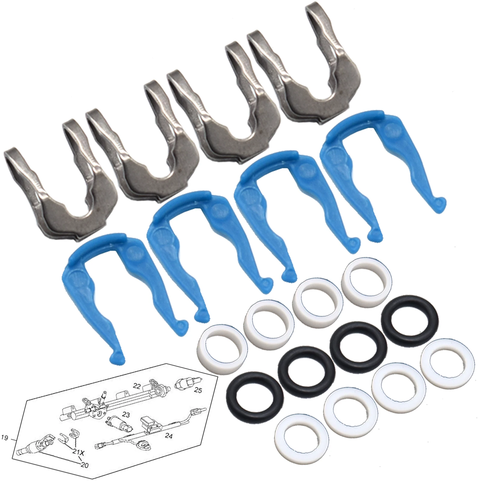 Sealing Repair Tools Car Engine Petrol Fuel Delivery Injector Air Intake Seal Repair kit For Vauxhall Opel Signum 2003-2008 2.2L