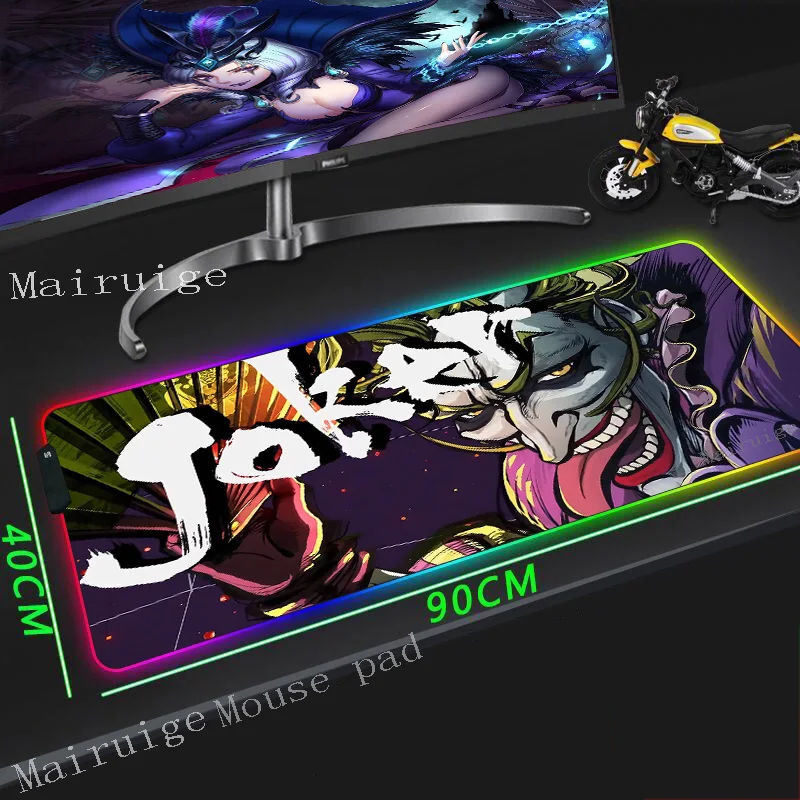 

Mairuige Red Game Large Mouse Pad Black Lock Edge Movie Funny Clown Custom Home Computer Keyboard Desk Mat Rubber Non-slip Xxl