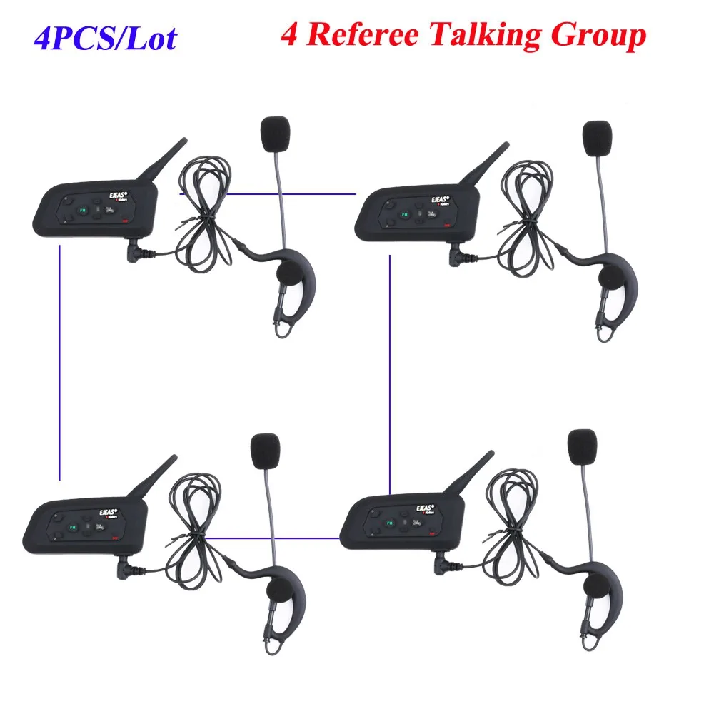 4Pcs/Lot EJEAS V4C Bluetooth Full Duplex Football Coach Judger Earhook Earphone Referee