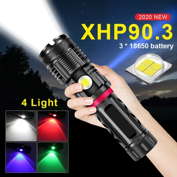 

400000LM XHP90.3 POWERFUL FLASHLIGHT LED TORCH USB RECHARGEABLE FLASH LIGHT XHP90 XHP70 XHP50 HIGH POWER LED FLASHLIGHTS 18650