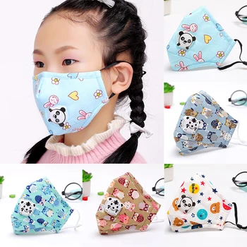 

Children's Masks Cartoon Animal Printed Breathing Valve Smog Masks PM2.5 Warm Anti Dust Masks Respirator Washable Reusable Masks