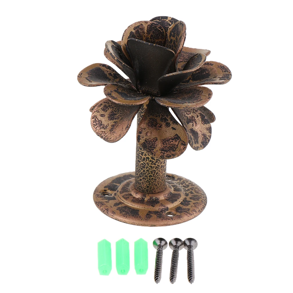 Vintage Wall Hooks Rose Flower Drapery Curtain Holdbacks Towel Hook Metal Tieback Hooks for Tassels