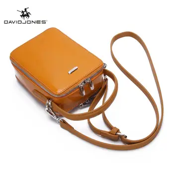 

DAVID JONES women messenger bags PU leather female shinny shoulder bags samll lady crossbody drop shipping