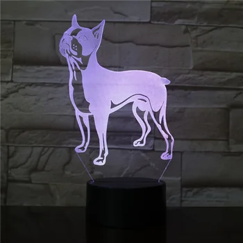 

New French Bulldog 3D LED Night Light Multicolor RGB Bedroom Decor 3d lamp for Kids Christmas Gift Toys lamp drop ship Amazon