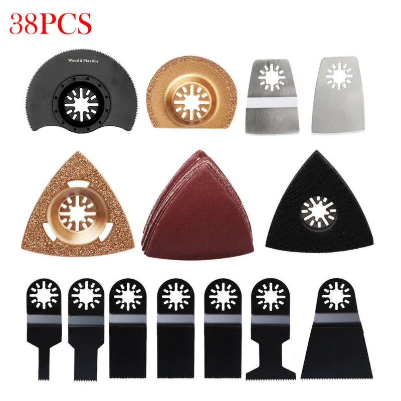 

38 Pieces Multi Tool Renovator Power Tools Accessories Multifunction Oscillating Multitool Saw Blade Kit Set Saw Blades