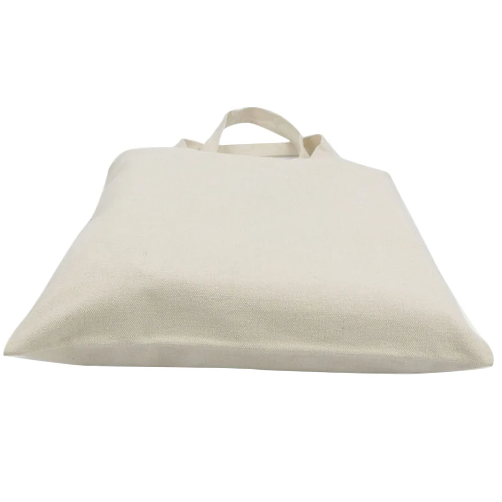 Casual Shopping Bag Reusable Handbags Supermarket Portable Cloth Storage Pocket Large Canvas Durable Foldable Solid Pattern