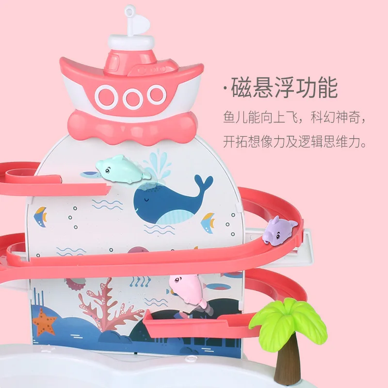 

Children Multi-functional Charge Electric Slide Diaoyutai Can Add Water Music Story Magnetic Fishing Plate Educational Toy