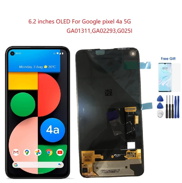 携帯電話用の交換用LCDスクリーン,6.2インチ,再生アセンブリアセンブリ,Google Pixel 4a 5g,5g