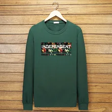 Мужская Осенняя футболка больших размеров 6XL 7XL 10XL с надписью креативность новая хлопковая футболка с длинными рукавами и принтом зеленого нижнего белья