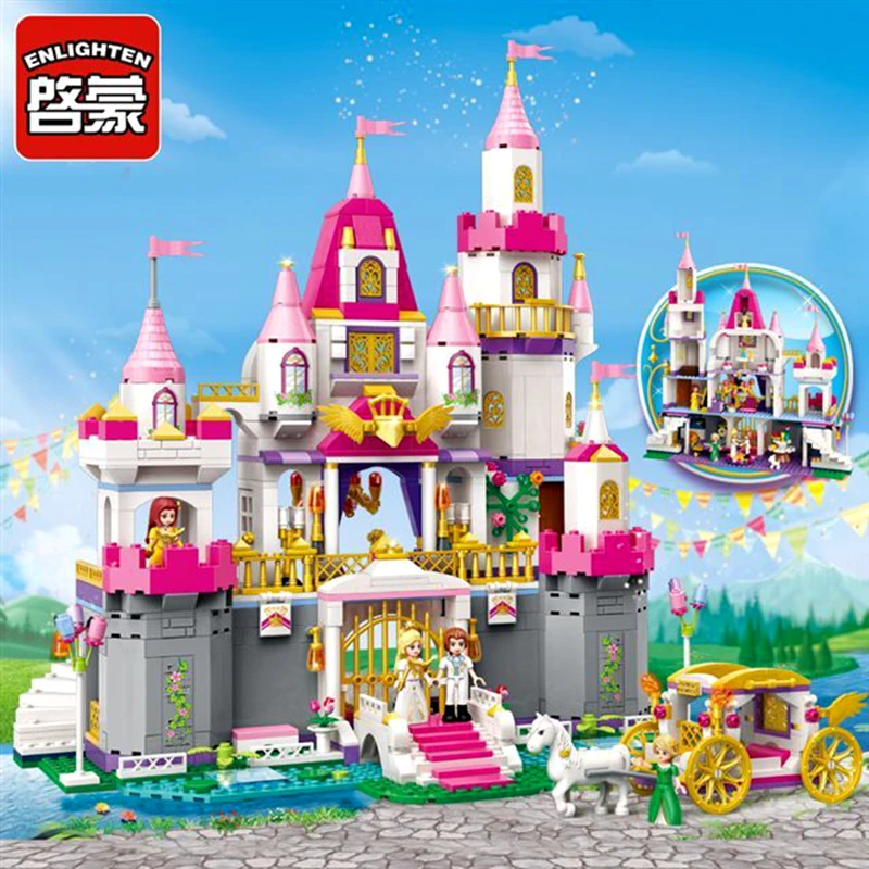 

ENLIGHTEN City 2612 940pcs Girl's Dream Town Constructor Model Kit Blocks Compatible with Bricks Toys for Girls Children