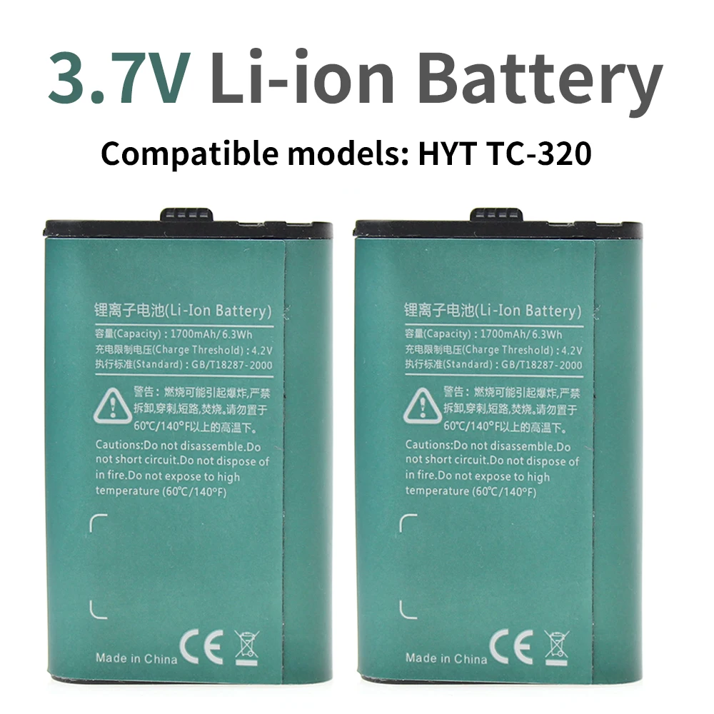 Bateria para Hyt Substituir a Bateria Hytera Li-ion Tc-320 Tc320 Rádio 1700m 3.7v Hyt Bl1715 - Image 2