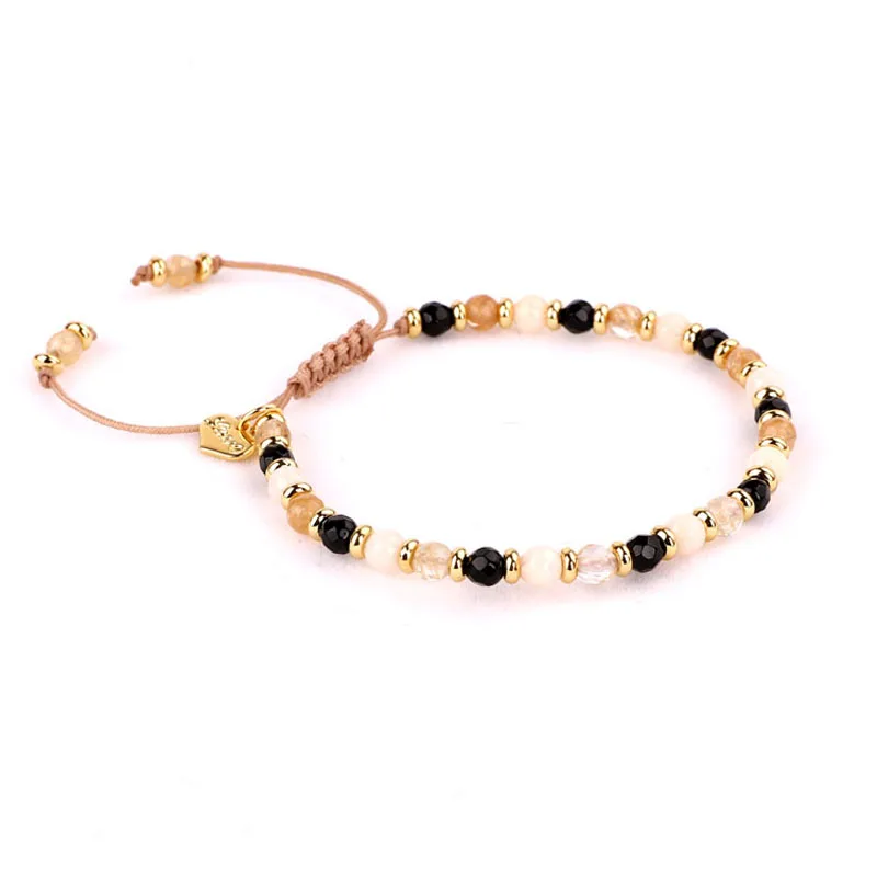 New Women Jewelry Bracelet 4mm Faceted Natural Stone Bead Adjustable Macrame Bracelet Lady Gift - Image 6