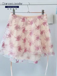 Fairy Ballet Tutu Women's Flower Embroidery Double Layer One Piece Dance Skirt Adult Ballet Lyric Skirt Limited Edition Skirt