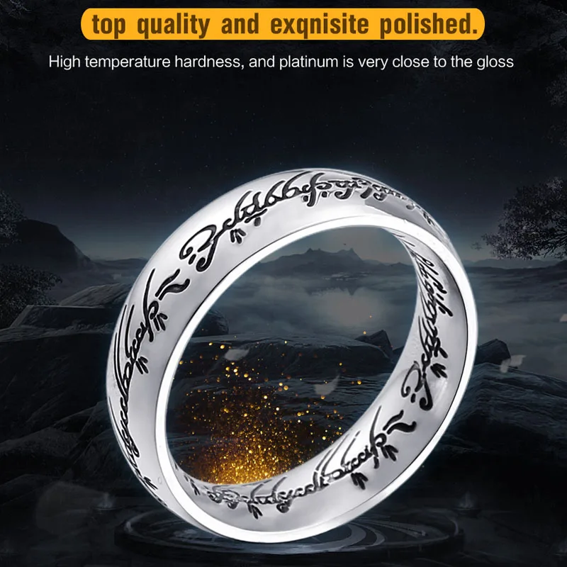 Золото Цвет Hobbit Подарочное кольцо среднего размера из нержавеющей стали одно кольцо питания ювелирные изделия Властелин кольца женщин и мужчин высокое качество Прямая поставка - Цвет основного камня: steel colour