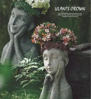 

PASTORAL STATUE PORTRAIT GODDESS RETRO FLOWER POT RESIN ORNAMENTS OUTDOOR GARDEN FURNISHING CRAFTS COURTYARD FIGURINES CRAFTS