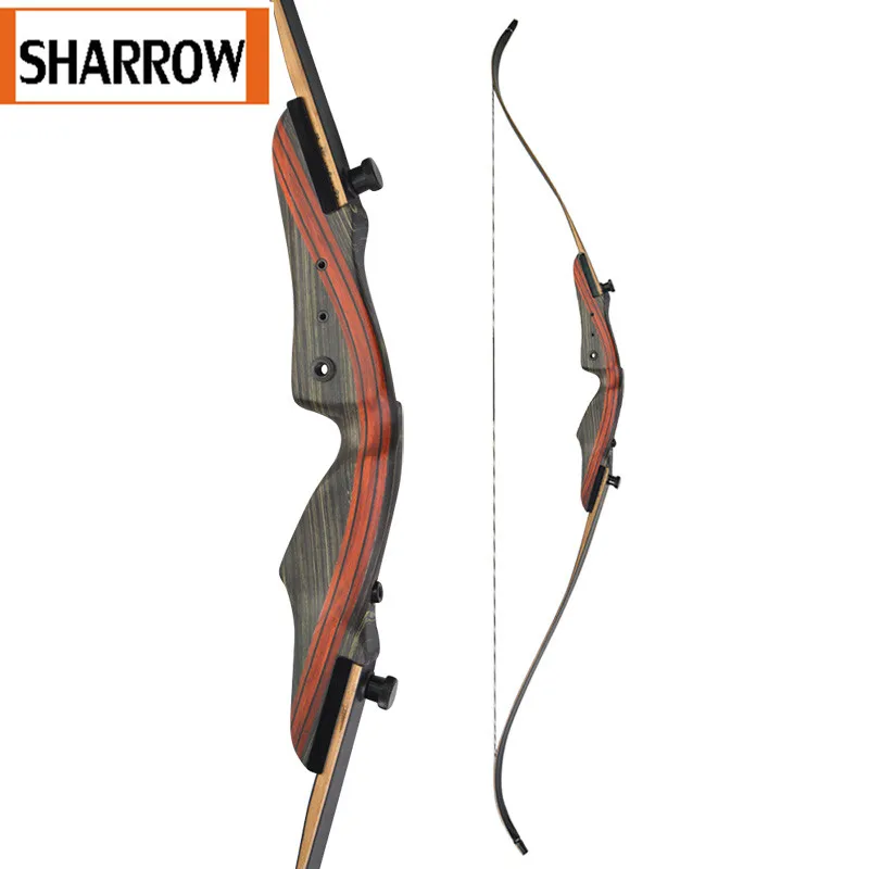 SHARROW 30-60lbs Takedown Recurve Bogen Gliedmaßen Wurfarme and Bogen Riser Holz Bogengriff für Bogenschießen Jagd
