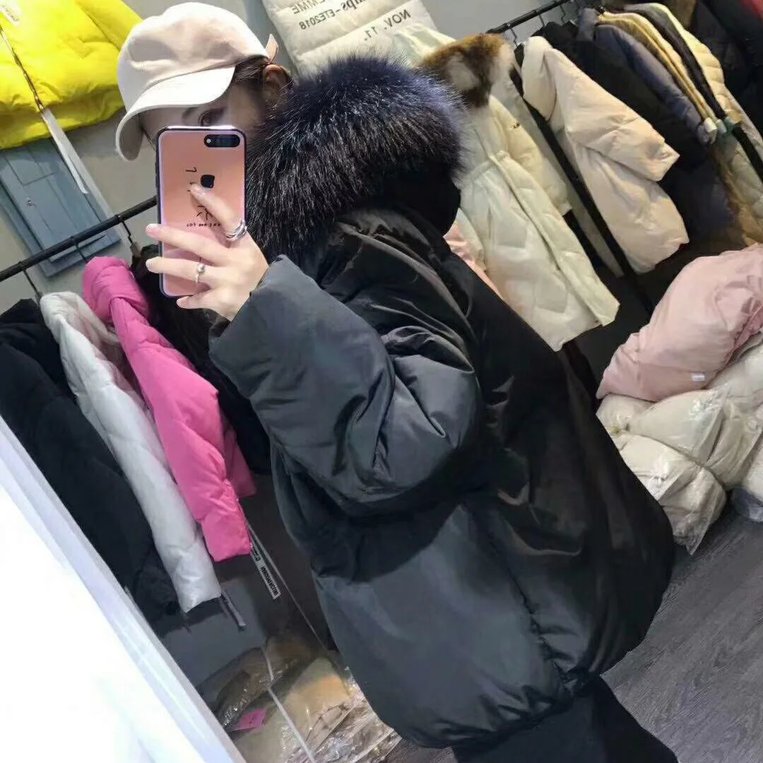 Dongdaemun, пуховик с капюшоном, женский, короткий,, осень и зима, стиль, корейский стиль, свободный крой, пальто, пуховик, для студентов