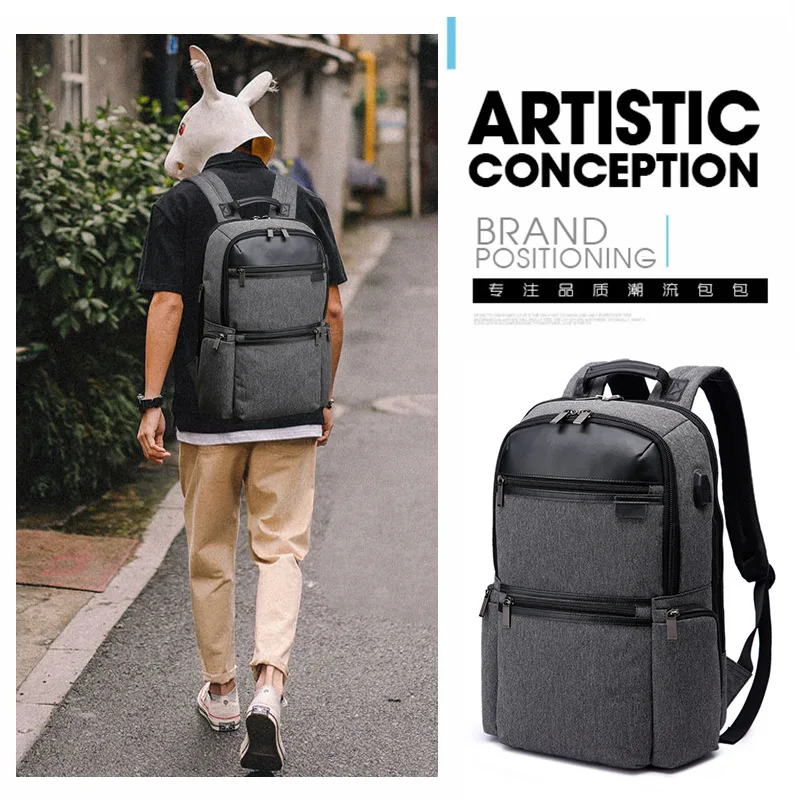 

Tu guan Multi-functional Computer Bag Backpack Men And Women New Style USB Charging Backpack Canvas School Bag