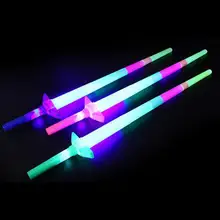 4 секции выдвижной светодиодный светящийся меч детская игрушка мигающая палочка для концертов вечерние реквизиты красочный светильник светящийся подарок для детей