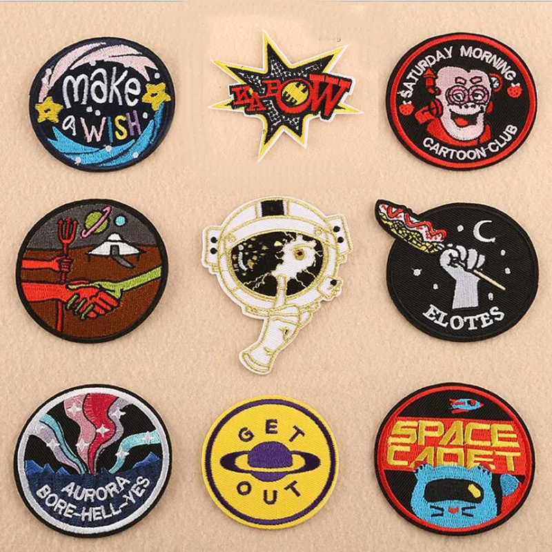 

Wish Space Circular1 Plant Parches Ropa Patch Embroidered Patches For Clothing Iron On For Close Shoes Bags Badges Embroidery