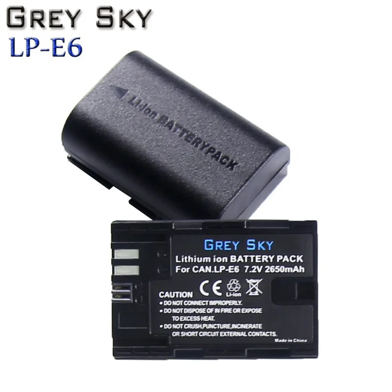 2650mAh 7.2V LP-E6 LP E6 Battery+ USB LCD Charger For Canon EOS 5D4 5D3 60D 6D 7D 70D 80D 5DSR Camera - Цвет: 2 battery