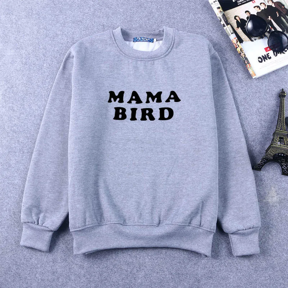 New MAMA BIRD Print Women Sweatshirts Cotton Casual coat for mom Funny Sweatshirts For Lady Girl pullovers Hipster Tumblr