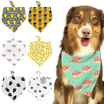 

New Pet Dog Cat Bandana Dog Adjustable Size Scarf Comfortable Fabric Saliva Towel Fruit Printed Pet Accessories Supplies