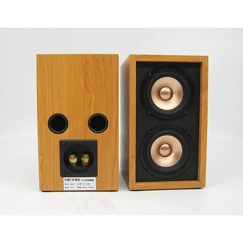 small wooden speakers