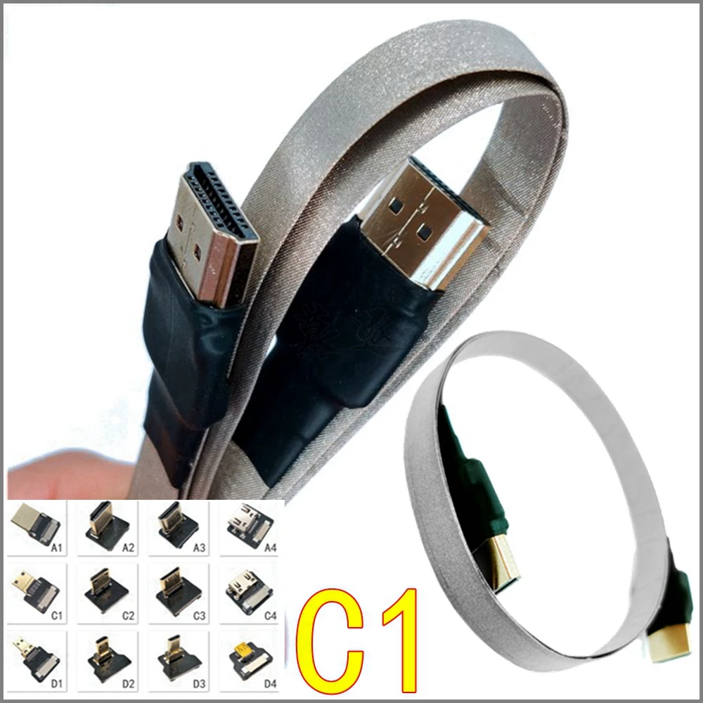 90 Grad Abgewinkelt Fpv Mini Hd-Kompatibel Stecker Auf Hd Mannlichen Fpc Flach Kabel Fur Multicopter Muslimanti-Stz0