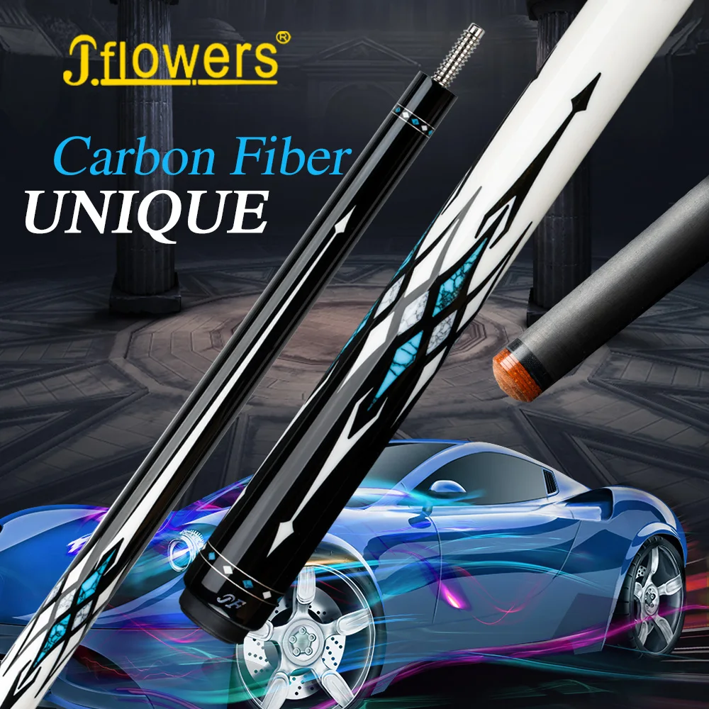 Jflowers Billiard Carbon Fiber Pool Cue Stick Real Inlay Carbon Energy