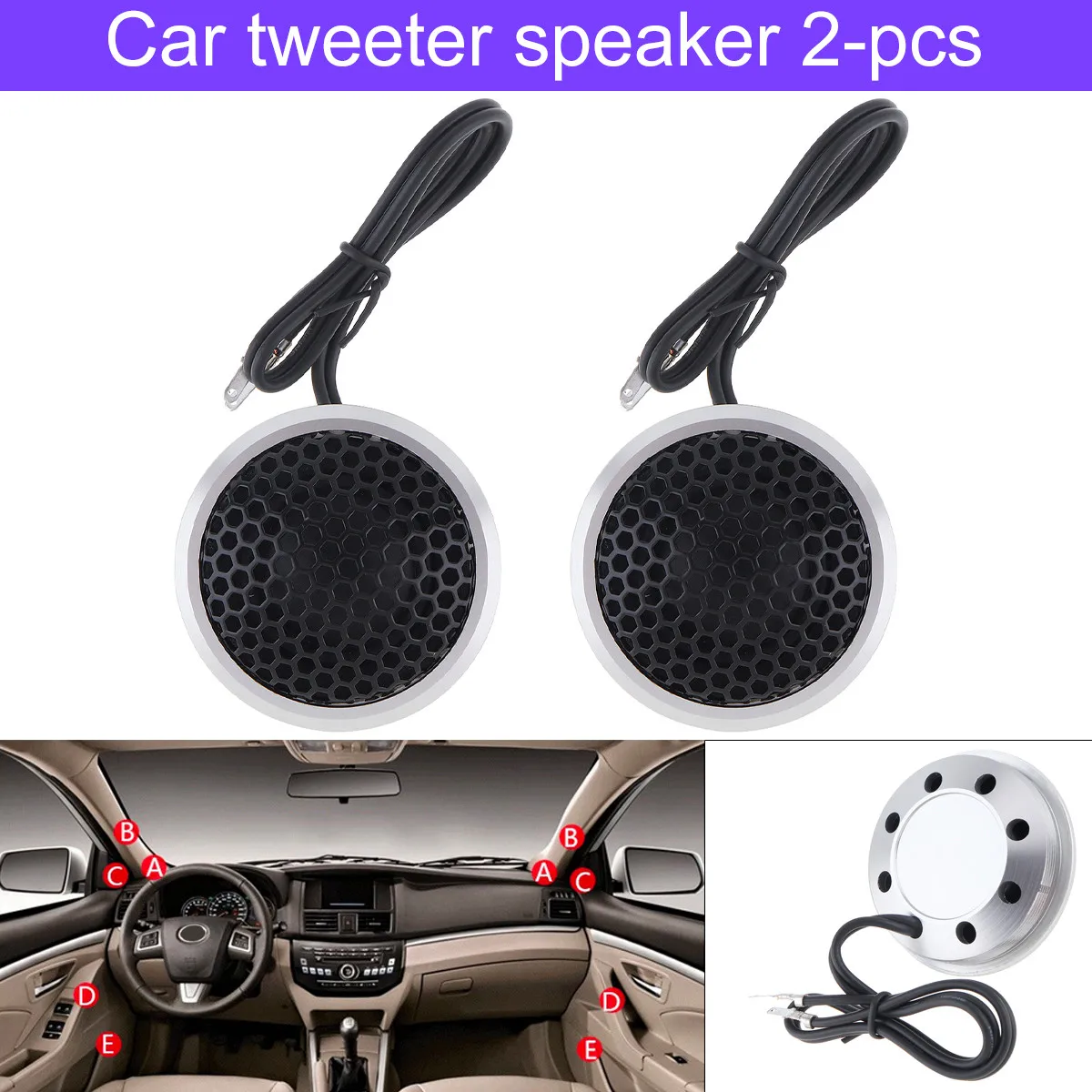 2pcs 150W YH-188 25mm Car Tweeter Speaker Aluminium Silk Stretch Film High Efficiency Mini Dome for Audio System | Автомобили и