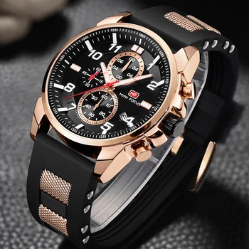 

Fashion Men Watch Luxury Business Silicone Sports Quartz Watches Military Waterproof Chronograph Male Clock Relogio Masculino