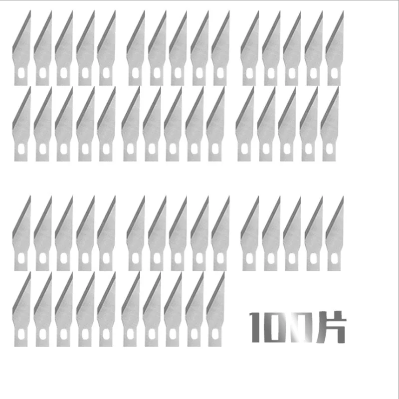 100Pcs 11 Blade Carving Pen Knife Routine Replacement Tool Heads Box