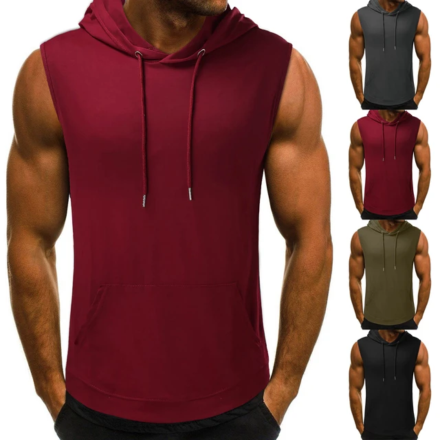 Sudadera con capucha de algodón para hombre, camiseta sin mangas de  Fitness, chaleco de entrenamiento para culturismo y gimnasio, nueva moda -  AliExpress