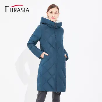 

EURASIA 2019 New Style Arrival Women Winter Coats Thick Jacket Mink Real Fur Office Lady Fashion Long Parkas Clothes Blue YD1893