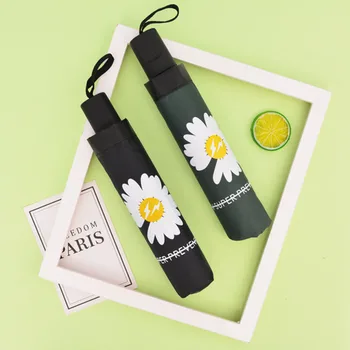 

2020 INS Little daisies flowers Umbrella For Women Folding Princess Umbrellas Floral Waterproof Anti-UV Umbrella