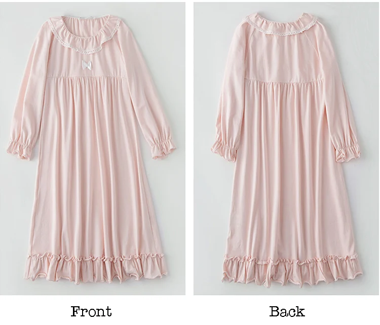 Girls Dress Girls Nightgowns Kids Nightgowns Vintage Children Sleepwear Girl Lolita Dress O Neck Princess Pajama Nightdress Cute Cotton Toddler Kid Ruffles Nightgowns 11T