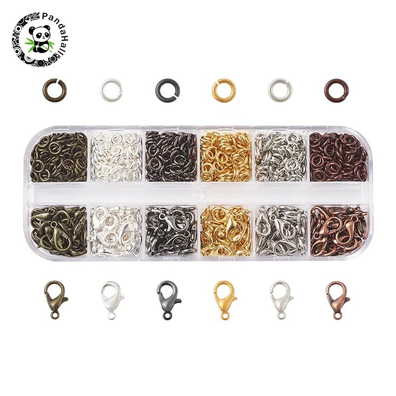 1 коробка застежки-карабины набор железных колец разных цветов для изготовления