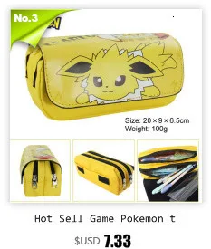 Чехол-карандаш Kawaii Pokemon Pikachu для девочек, вместительный Многофункциональный милый школьный Чехол-карандаш на молнии для офиса и школы