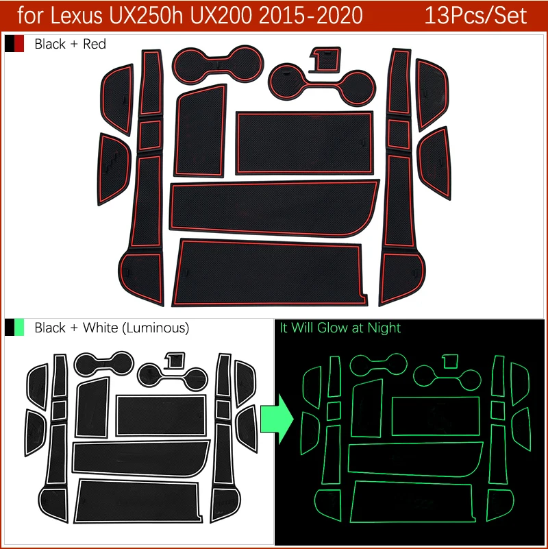 13 шт. Противоскользящий коврик для телефона, слот для ворот, коврики, подстаканник для Lexus UX UX250h UX200, автомобильные аксессуары, наклейки 250 250h 200