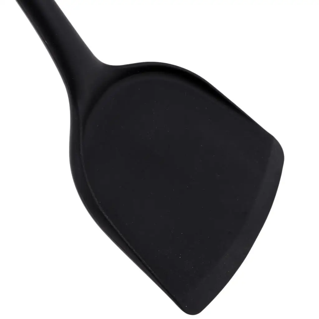 Long Handle Silicon Spatula for Flipping Egg Burger Crepe, Non-stick and High Temperature Resistant